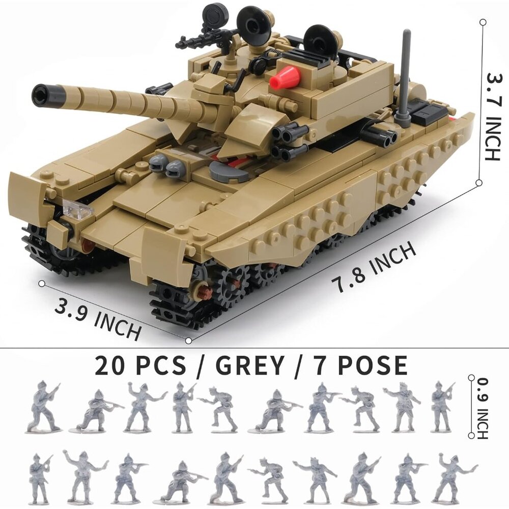 Army Tank Toy Building Blocks Set Compatible with Lego, Create a Armored Tank or - Picture 3 of 8